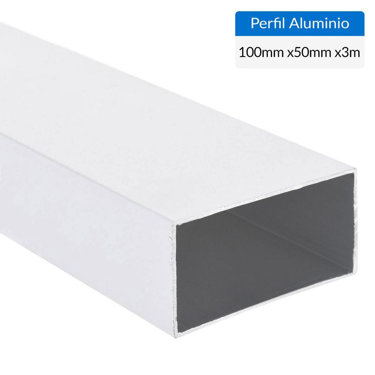 Perfil Tubular Blanco Aluminio 100x50x1,5 mm 3 m