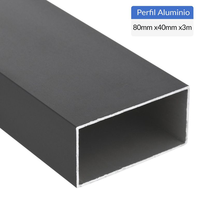 Perfil Tubular Aluminio 40x80x1 mm 3 m
