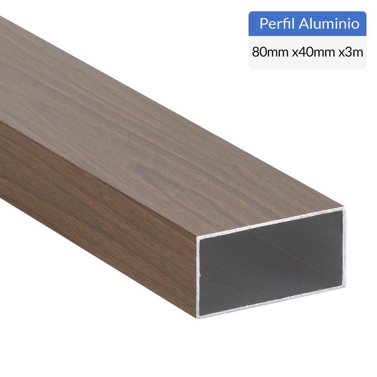 SUPERFIL - Perfil Tubular Café Aluminio 40x80x1,2 mm 3 m | Ofertitas