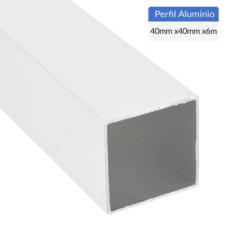 Perfil Tubular Blanco Aluminio 40x40x1 mm 6 m