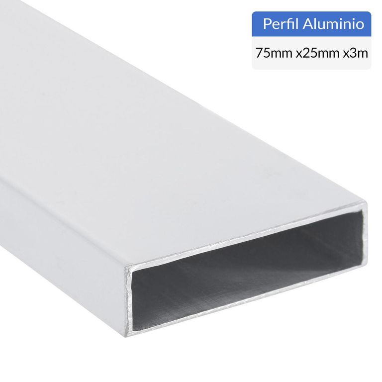 Perfil Tubular Blanco Aluminio 75x25x1 mm 3 m
