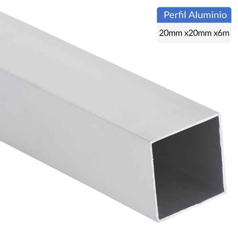 Perfil Tubular Gris Aluminio 20x20x1 mm 6 m