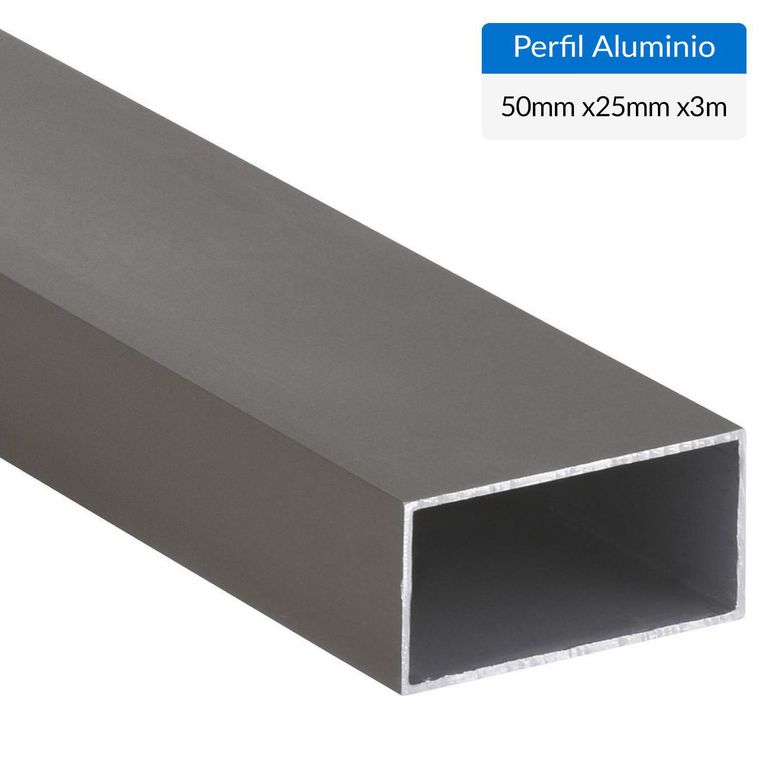 Perfil Tubular Titanio Aluminio 50x25x1,2 mm 3 m