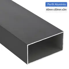 SUPERFIL - Perfil Tubular Negro Aluminio 60x30x1,2 mm 3 m