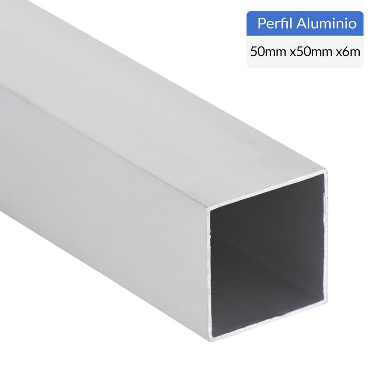 Perfil Tubular Gris Aluminio 50x50x1,1 mm 6 m