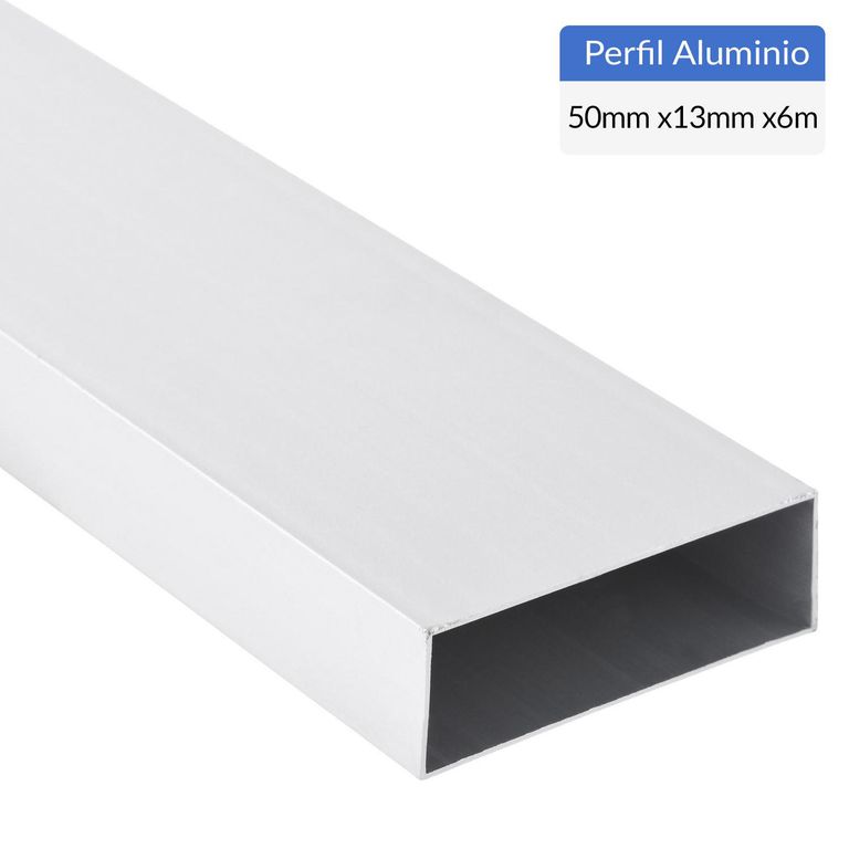 Perfil Tubular Gris Aluminio 50x13x1 mm 6 m