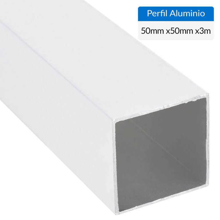 Perfil Tubular Blanco Aluminio 50x50x1,1 mm 3 m