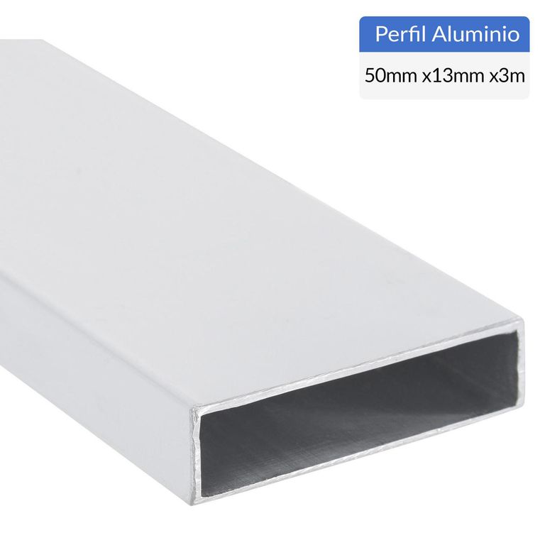 Perfil Tubular Blanco Aluminio 50x13x1 mm 3 m