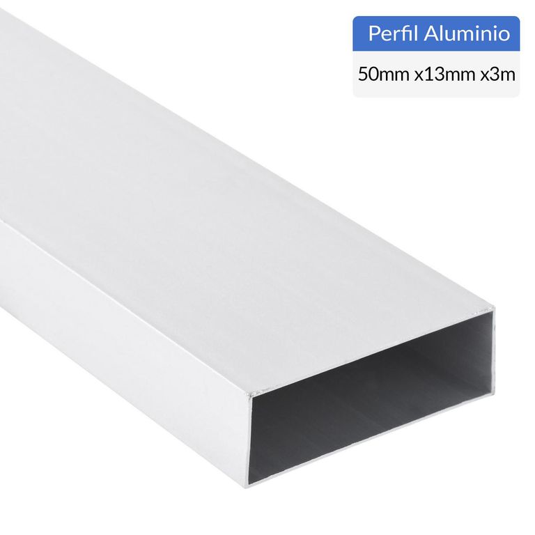 Perfil Tubular Gris Aluminio 50x13x1 mm 3 m