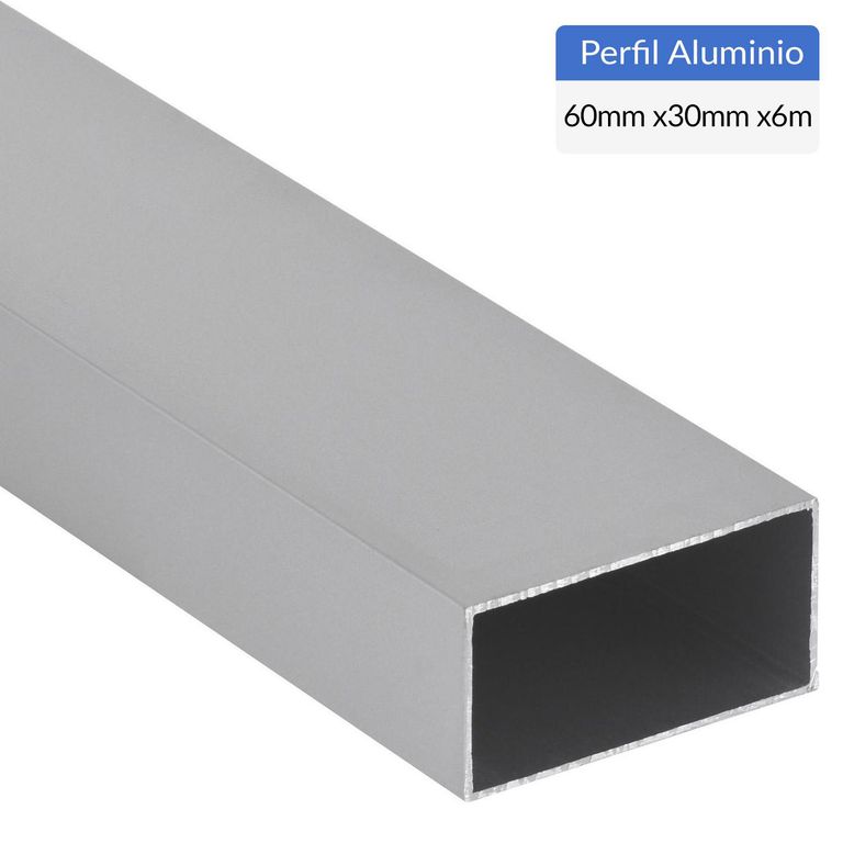 Perfil Tubular Gris Aluminio 60x30x1,2 mm 6 m