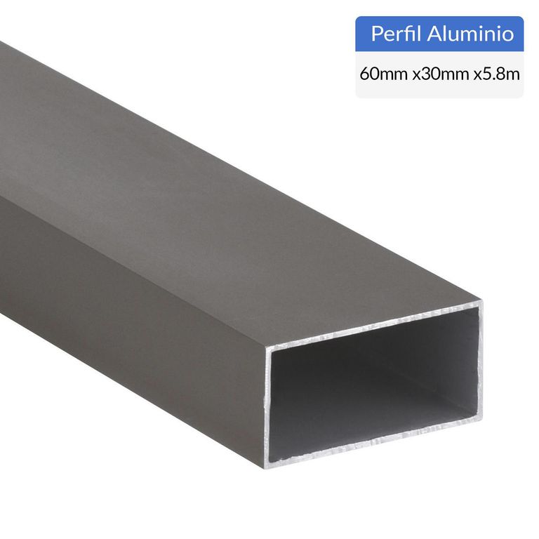 SUPERFIL - Perfil Tubular Gris Aluminio 60x30x1 mm 5,8 m | Ofertitas