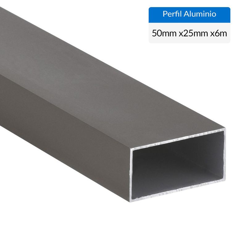 Perfil Tubular Titanio Aluminio 50x25x1,2 mm 6 m