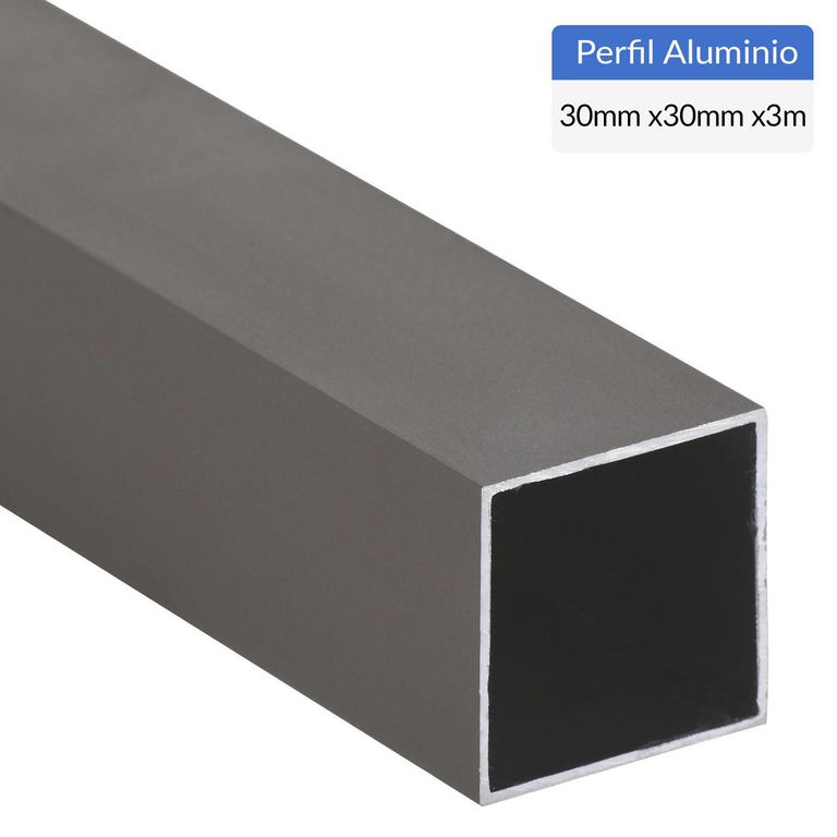 Perfil Tubular Titanio Aluminio 30x30x1 mm 3 m