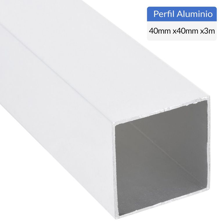 Perfil Tubular Blanco Aluminio 40x40x1 mm 3 m