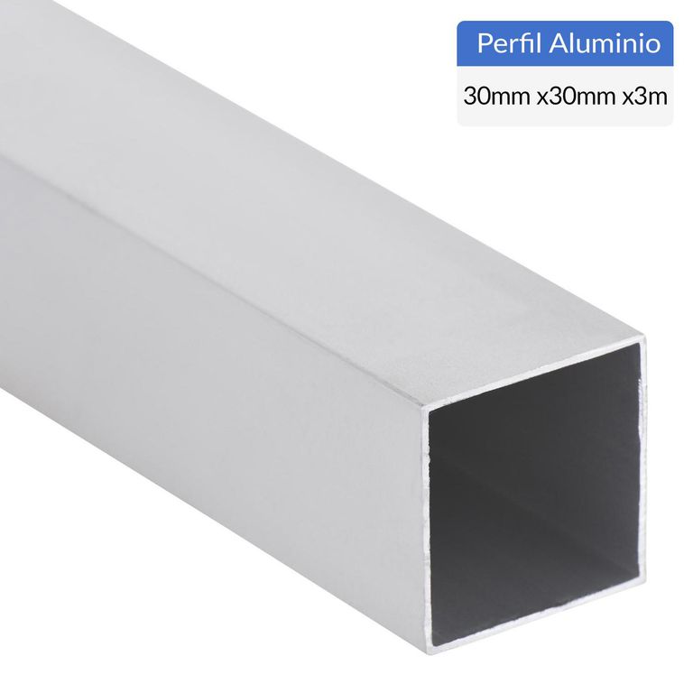 Perfil Tubular Gris Aluminio 30x30x1 mm 3 m