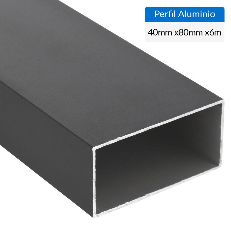 Perfil Tubular Negro Aluminio 40x80x1,2 mm 6 m