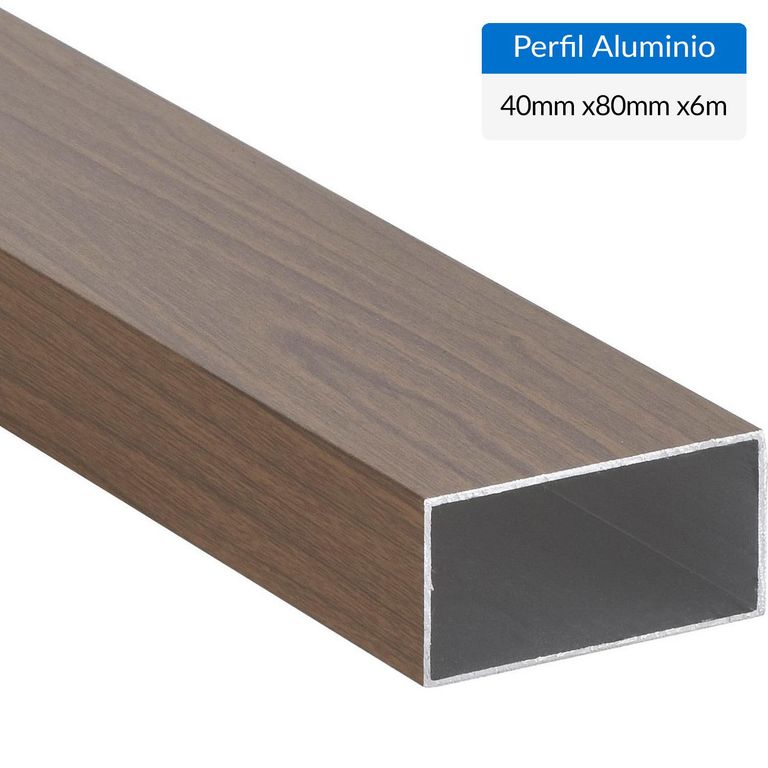 Perfil Tubular Café Aluminio 40x80x1,2 mm 6 m