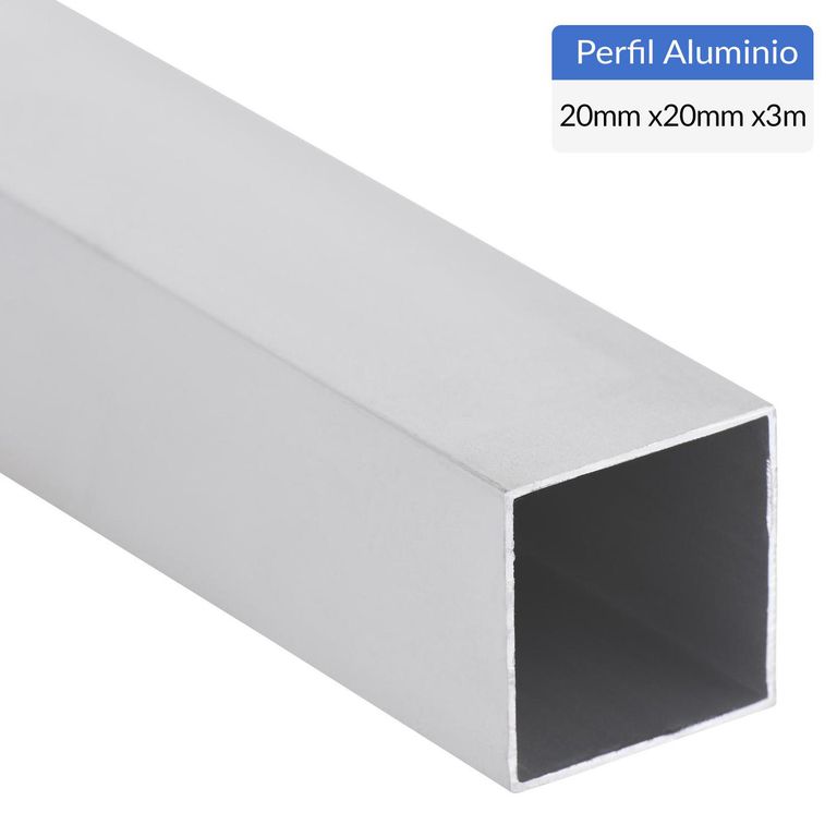 Perfil Tubular Gris Aluminio 20x20x1 mm 3 m