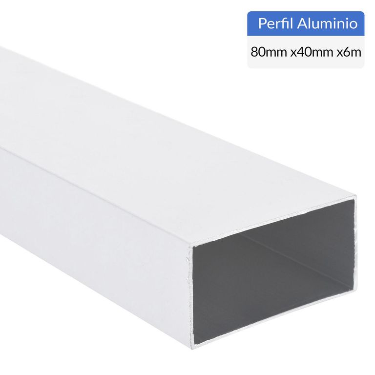 Perfil Tubular Blanco Aluminio 40x80x1,2 mm 6 m