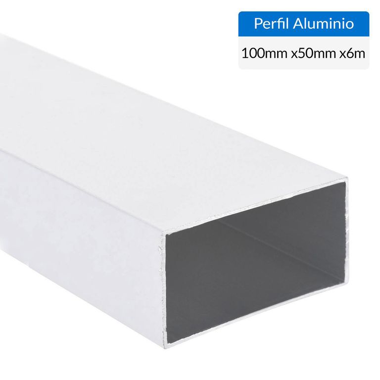 Perfil Tubular Blanco Aluminio 100x50x1,5 mm 6 m