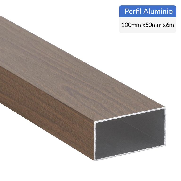 SUPERFIL - Perfil Tubular Café Aluminio 100x50x1,5 mm 6 m | Ofertitas