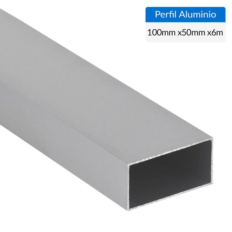 Perfil Tubular Gris Aluminio 100x50x1,5 mm 6 m
