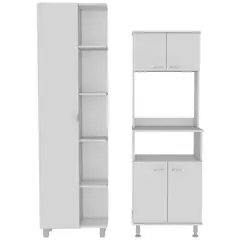 TUHOME - Set Mueble Microondas + Despensa kitchen 4 Blanco