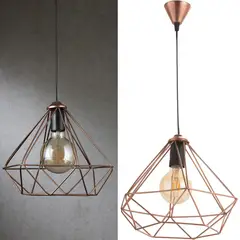JACFELAY - Lámpara de colgar Fierro Geometrica Cobre