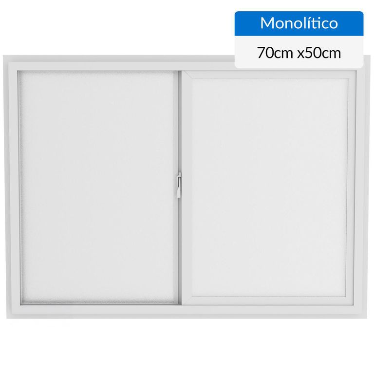 Ventana PVC 70x50 cm monolítico blanco corredera