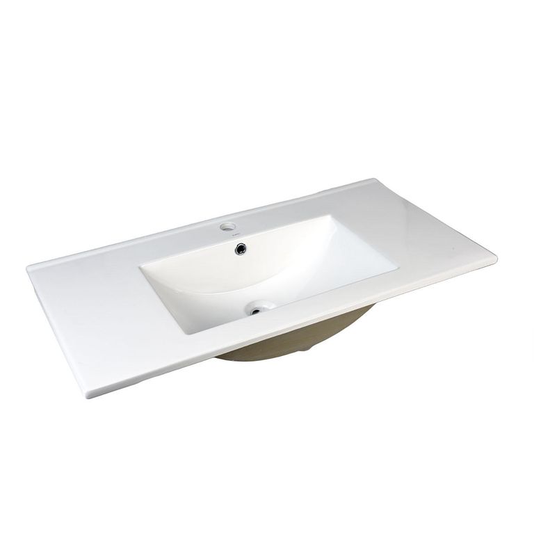 Lavamanos para Vanitorio Forma Rectangular Cerámica 91x18x47 cm Blanco