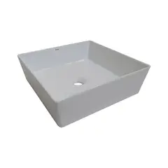 INCEPA - Lavamanos Sobre Encimera con Forma Cuadrada Loza 38x12x38 cm Blanco