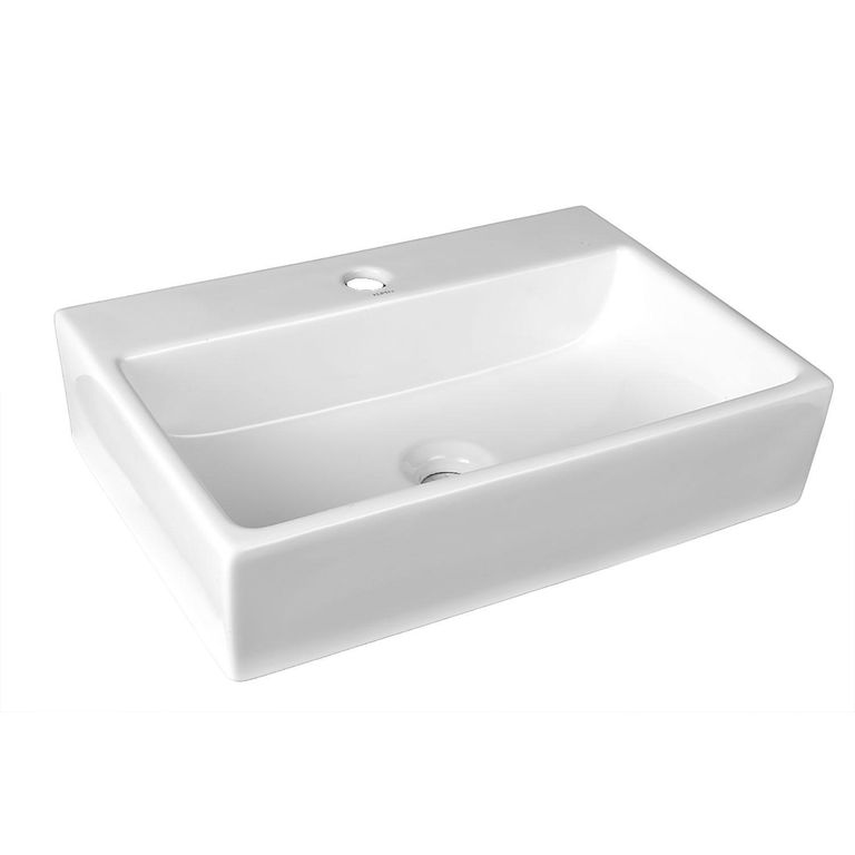 Lavamanos Mural Forma Rectangular Cerámica 51x12x36 cm Blanco