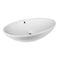 KLIPEN - Lavamanos Sobrepuesto con Forma Ovalada Loza 62x15x41 cm Blanco