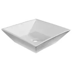 KLIPEN - Lavamanos con Forma Cuadrada Loza 40.5x12x40.5 cm Blanco