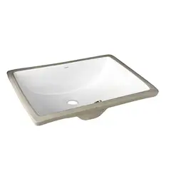 KLIPEN - Lavamanos Bajo Cubierta Forma Rectangular Cerámica 51x18x38.5 cm Blanco
