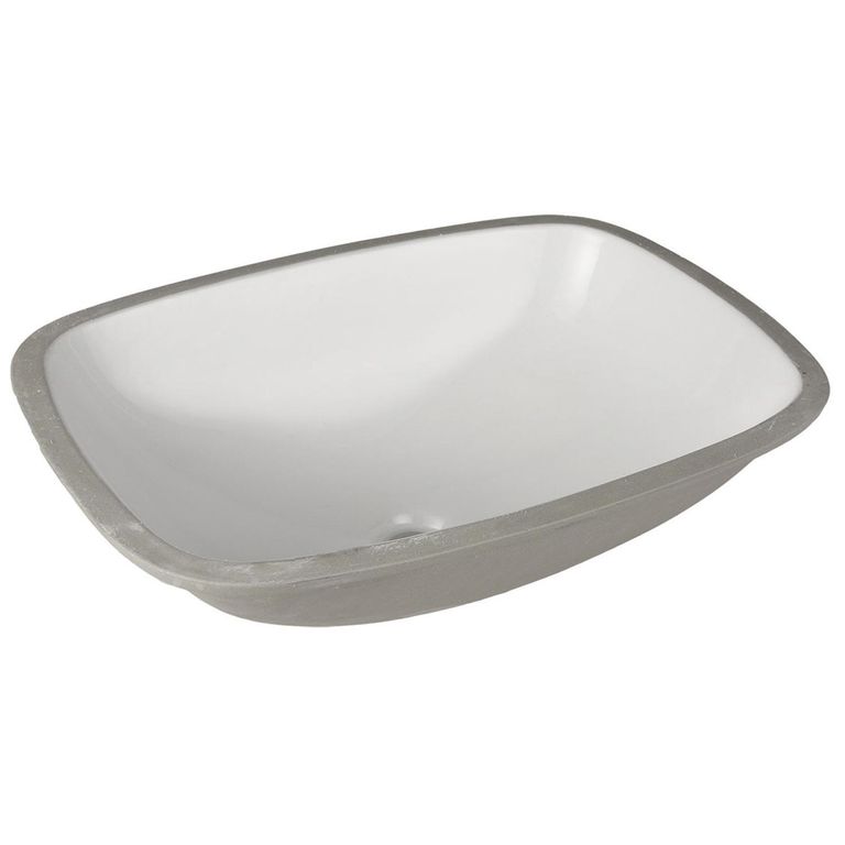 Lavamanos Bajo Cubierta Forma Rectangular Loza 50.5x16x37 cm Blanco