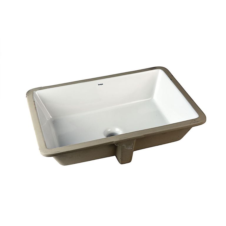 Lavamanos Bajo Encimera Forma Rectangular Loza 56x17.7x40 cm Blanco