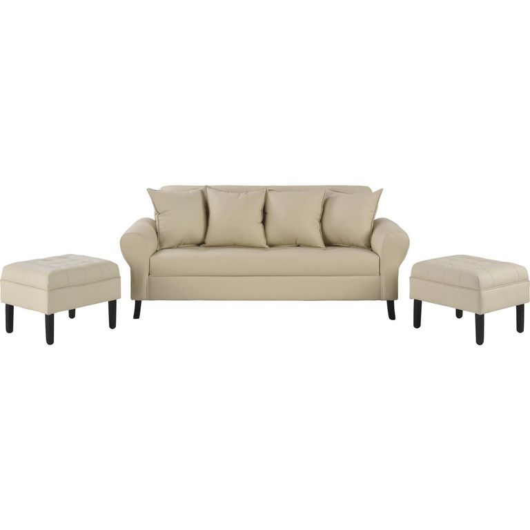 Sofá 3 cuerpos + 2 pouf