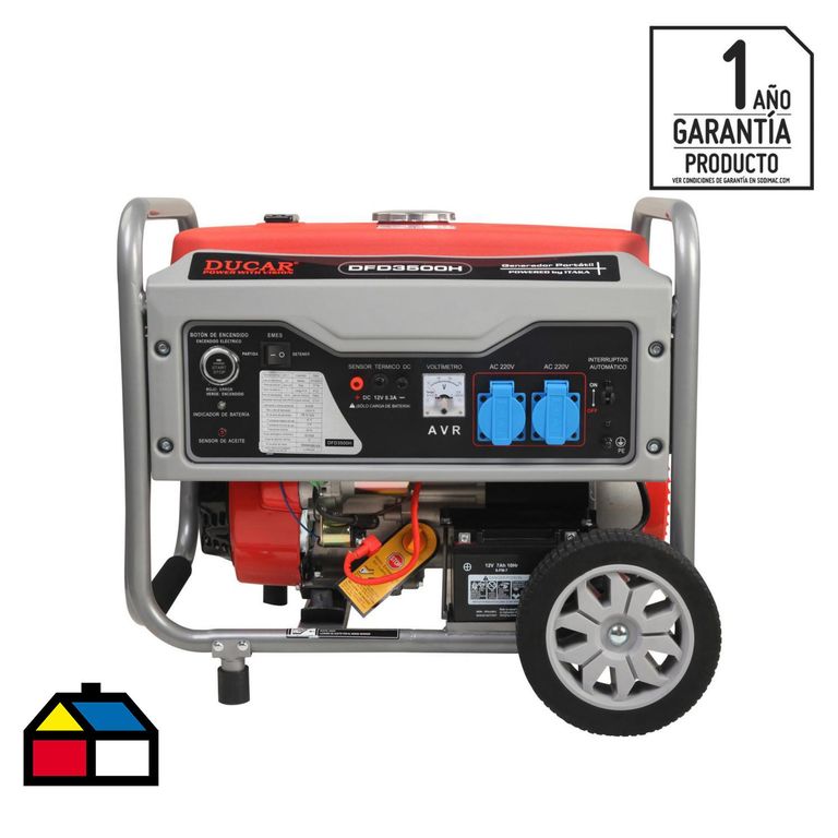 Generador Eléctrico a Gasolina Partida Eléctrica 3000 W 15 l