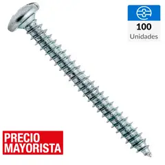 MAMUT - Tornillo Roscalata Cabeza Phillips Metal 1-1/4 " 6 mm 100 Unidades