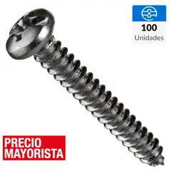 MAMUT - Tornillo Roscalata Cabeza Phillips Metal 1-1/2 " 10 mm 100 Unidades