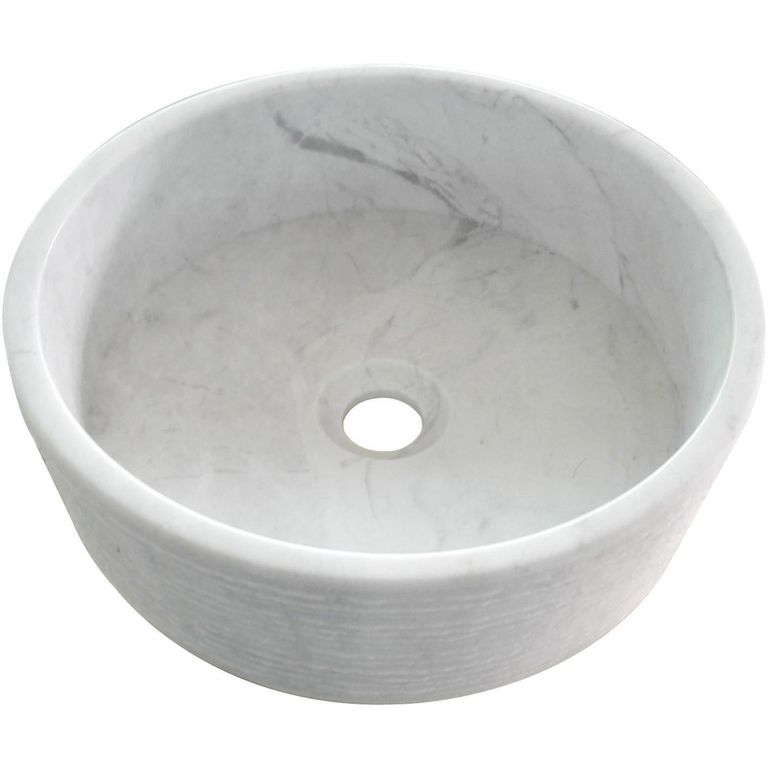 Lavamanos Forma Redonda Granito 36x12x36 cm Blanco