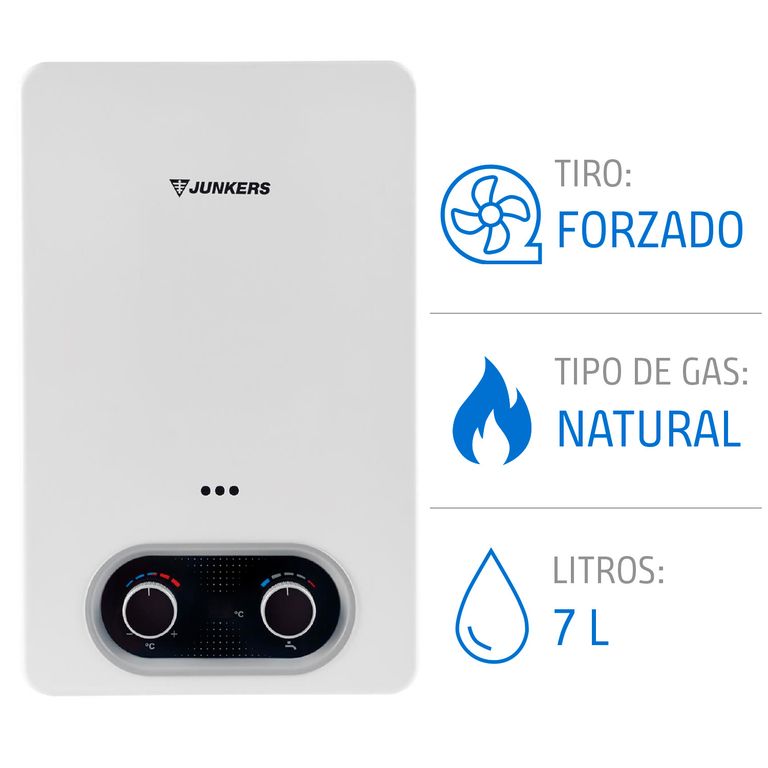 Calefont 7 Litros Gas Natural Tiro Forzado Microturbina