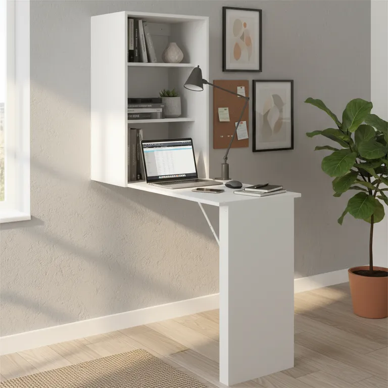 Escritorio pared 48x108x158 cm Blanco