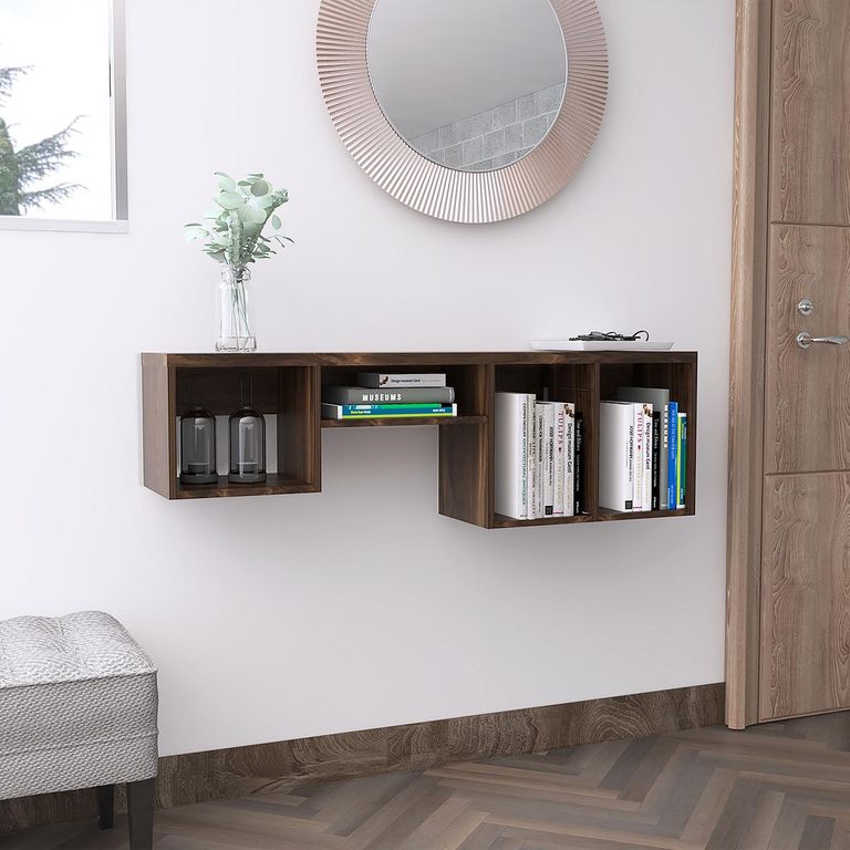 Repisa Wall Melamina 4 Nivel(es) 120.1x37.2x25.2 cm Café