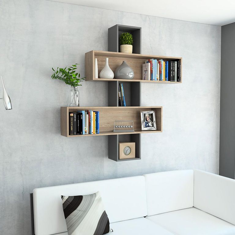 Repisa Wall Melamina 2 Nivel(es) 127.1x132.2x20.1 cm Café