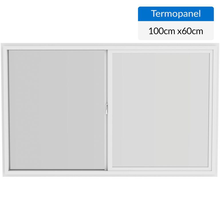 Ventana termopanel Low-E PVC 100x60 cm blanco corredera