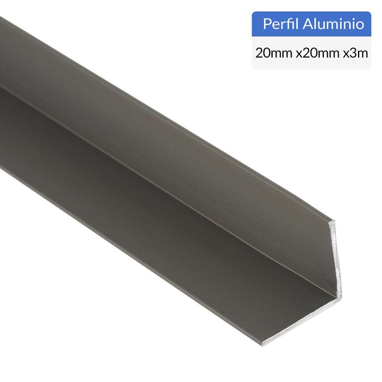 Pack Ángulo 6 Unidades Gris Aluminio 20x20x1 mm 3 m