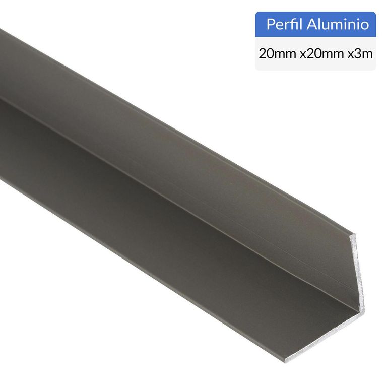 Pack Ángulo 6 Unidades Titanio Aluminio 20x20x1 mm 3 m