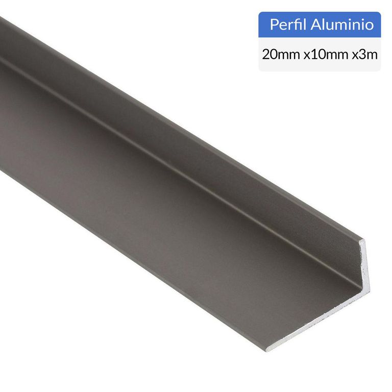 Pack Ángulo 6 Unidades Titanio Aluminio 20x10x1,3 mm 3 m